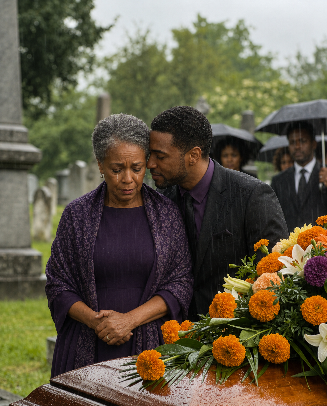At my husband’s funeral, my son squeezed my hand. And he whispered, “You’re no longer part of this family.”