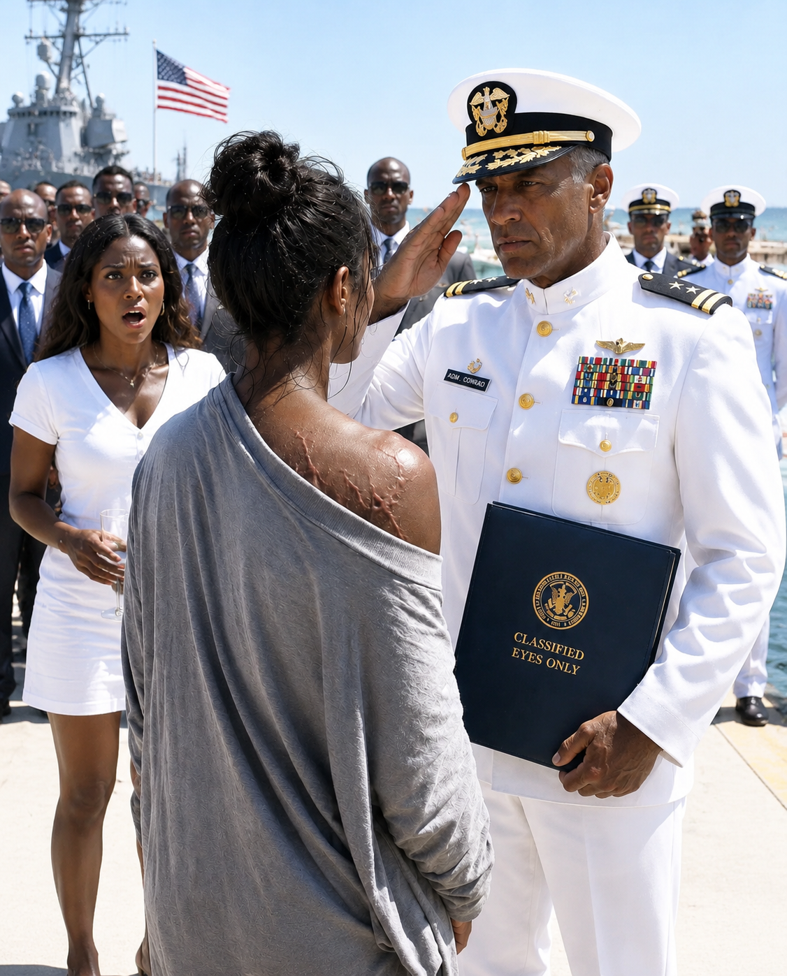 My sister exposed my scars on a luxury beach and laughed while my father stayed silent. For years, they called me a disgraced soldier—until an admiral saluted me and said, “I’ve been looking for you.”