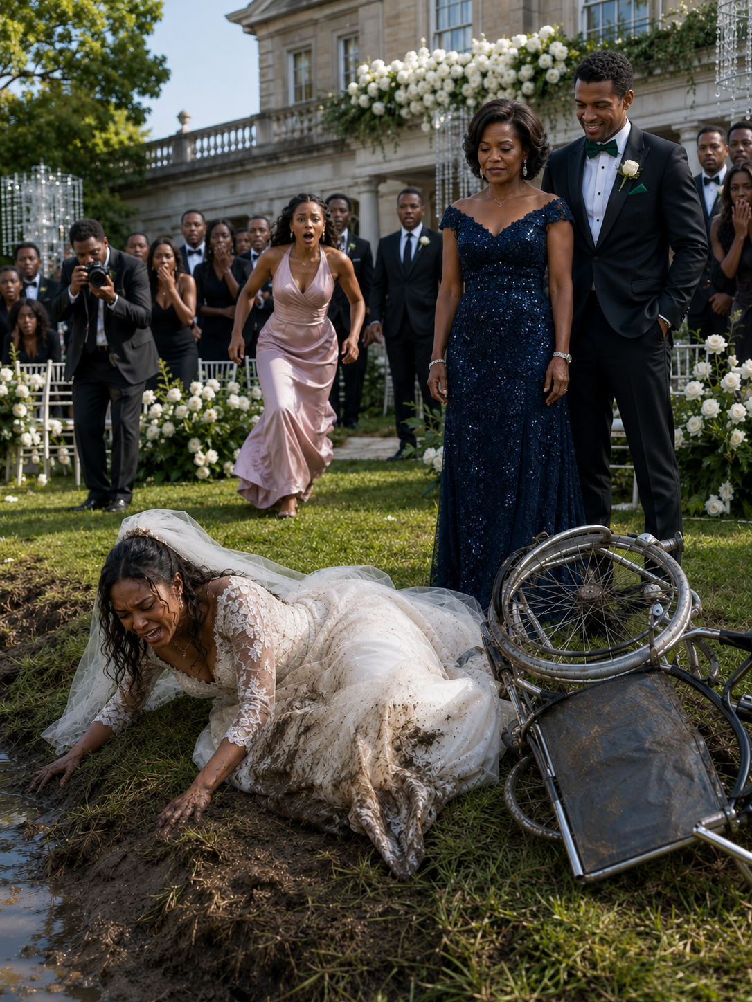 My Mother-In-Law Thought Pushing My Wheelchair Into The Mud Would Be The Most Memorable Moment Of My Wedding Day. My Husband Thought Laughing Along Would Finally Put Me In My Place. Neither Of Them Expected Me To Stand Up, Reveal The Truth, And Walk Away While Their Empire Fell Apart Behind Me.