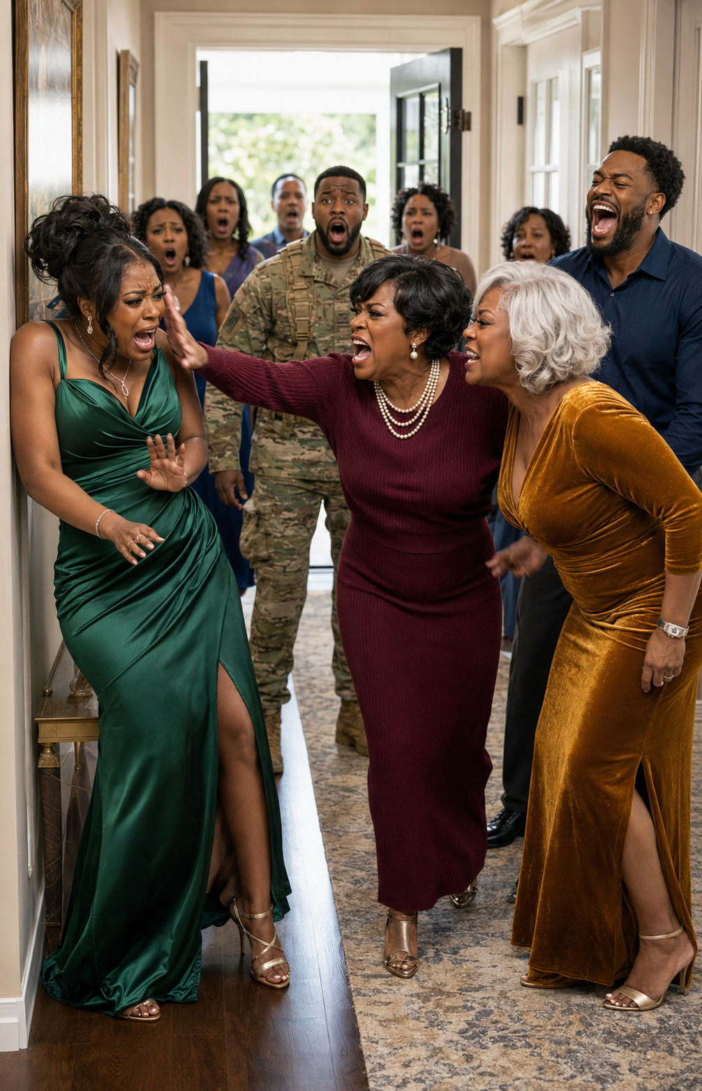My mother sl@pped me so hard I sl@mmed into the wall. My sister-in-law s/p/a/t at me, and my brother-in-law laughed and called me a gold digger, thinking my husband was away on duty.