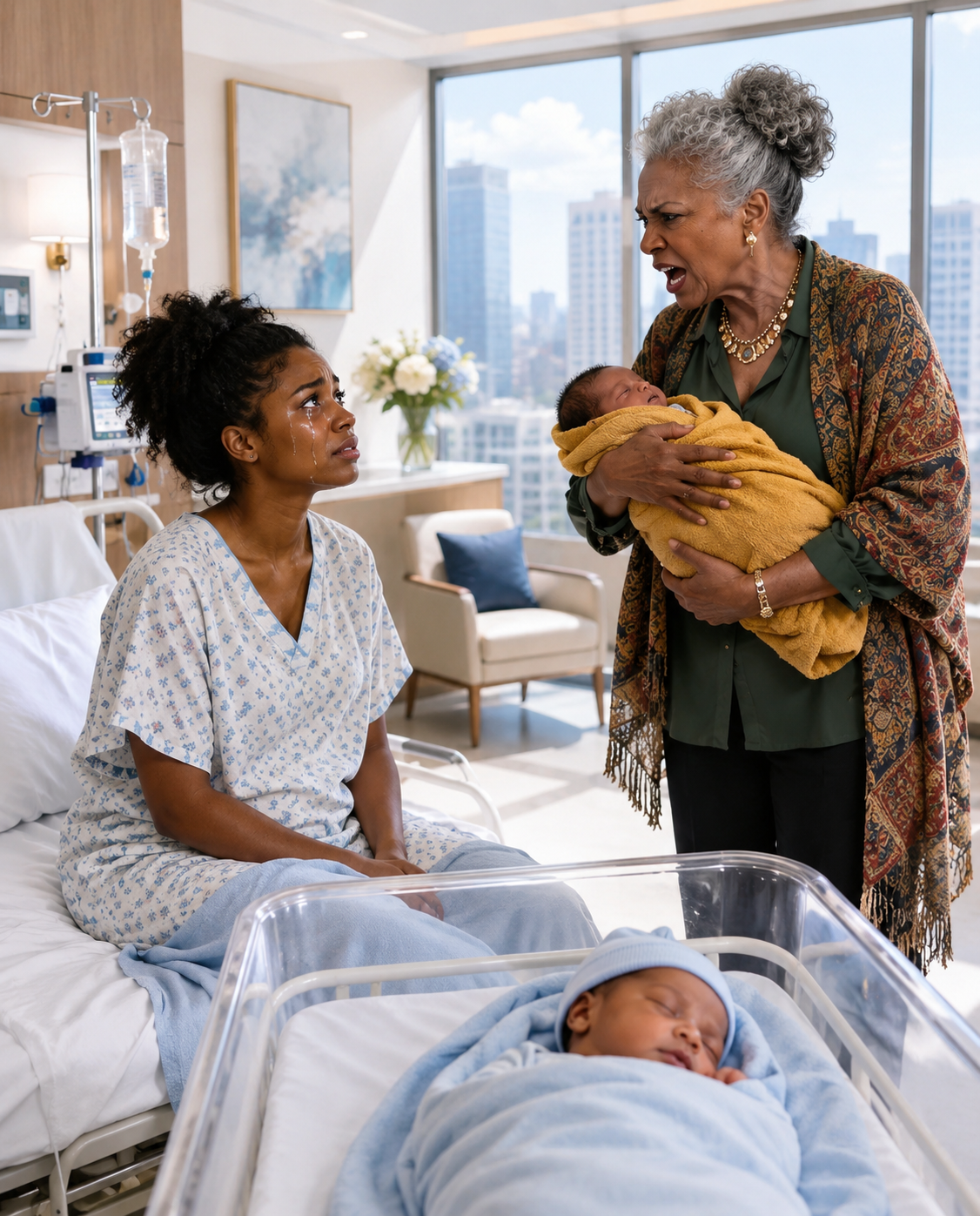 I hid my career as a judge from my mother-in-law. After my C-section, she stormed in with adoption papers, demanding one twin for her infertile daughter. I clutched my babies and pressed the panic button