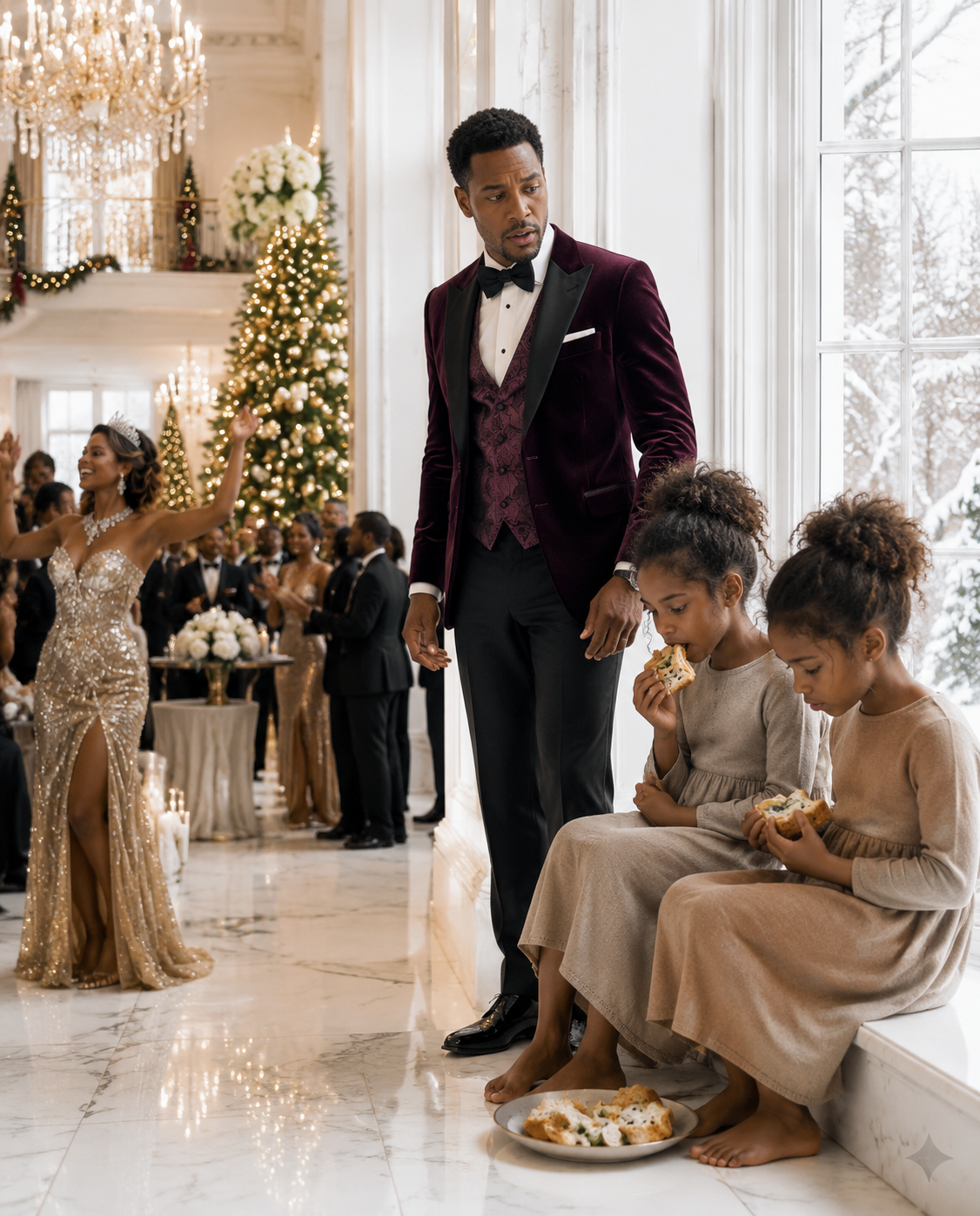 The millionaire came home for Christmas and found his little daughters eating moldy bread while his new wife danced in diamonds downstairs 005