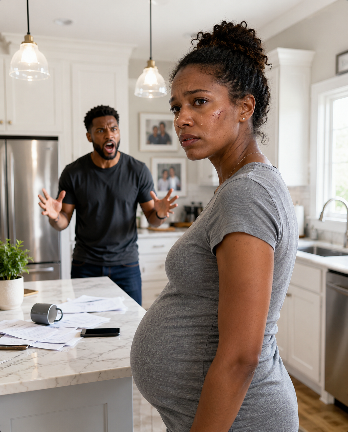 I was eight months pregnant. One small mistake at dinner set everything in motion. My husband stru:ck me, then tipped a bowl of scorching soup because I’d forgotten the salt. “Useless,” he shouted. I didn’t cry. I didn’t plead. I’d already endured more than enough. As the liquid ran down my face, something inside me went cold—sharp, clear. That wasn’t the moment I broke. It was the moment I chose a different ending.