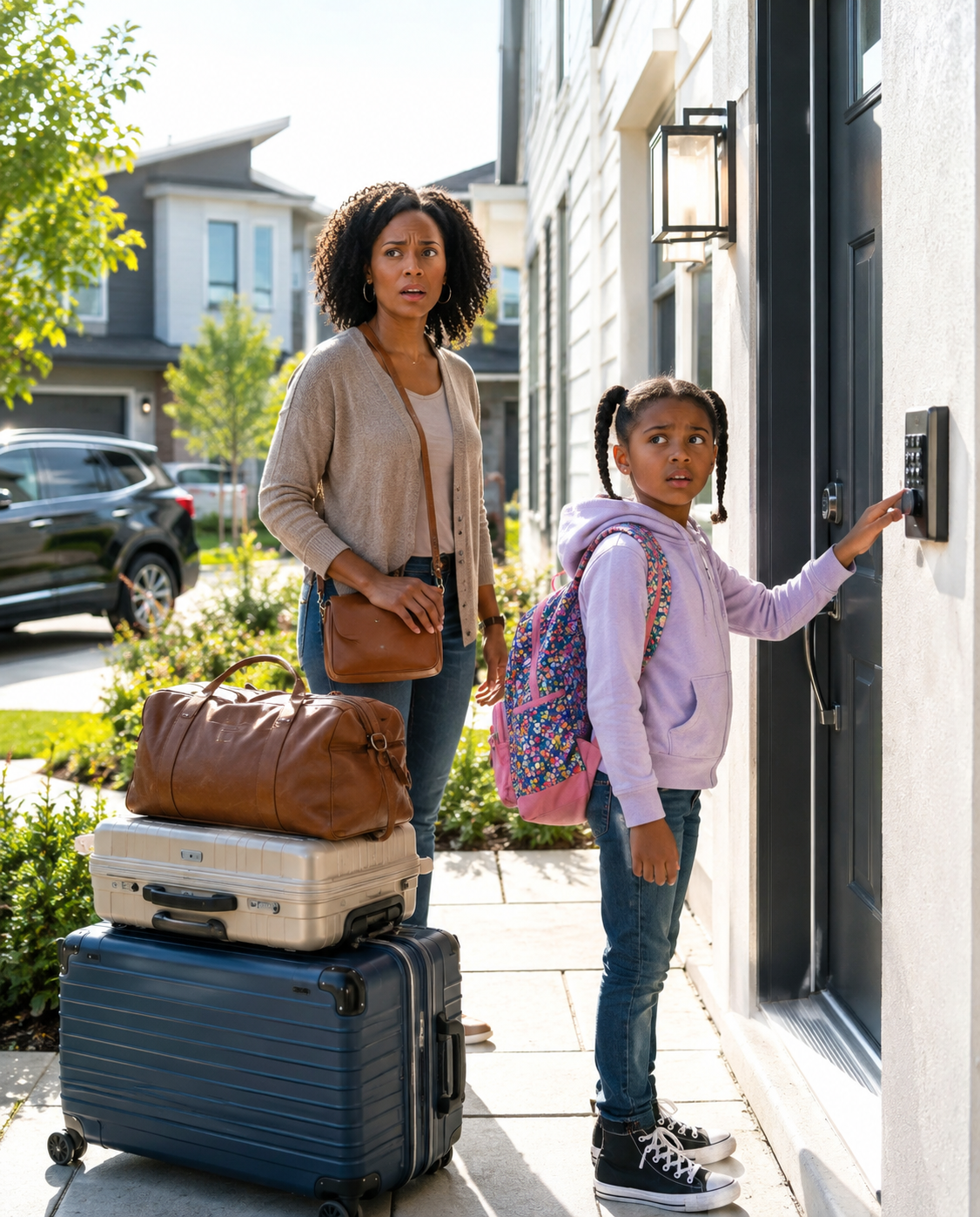 My husband had just left on a business trip when my six-year-old daughter whispered, ‘Mommy… we have to run. Now.’ I asked her, ‘What? Why?’ She was trembling as she said, ‘There’s no time. We have to leave the house right now.’ I grabbed our bags and reached for the door… and that’s when it happened.