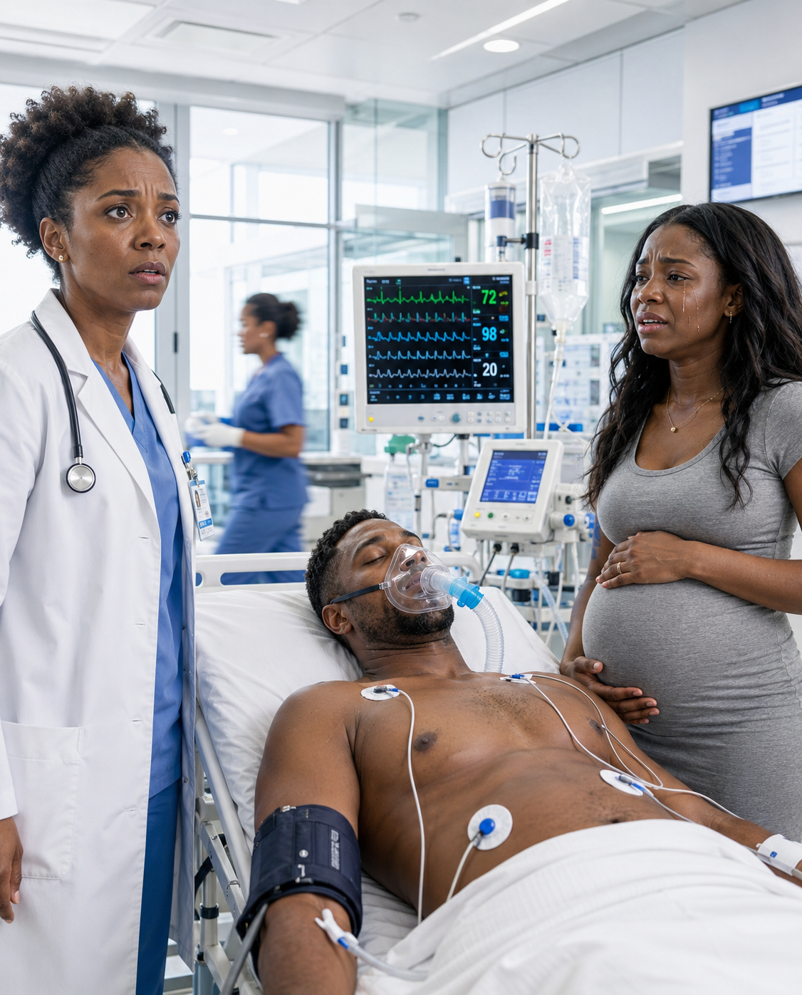 “Doctor, save my husband!” a woman screamed as they rushed him into the hospital. I ran… and froze. The face on the stretcher… was my husband’s.