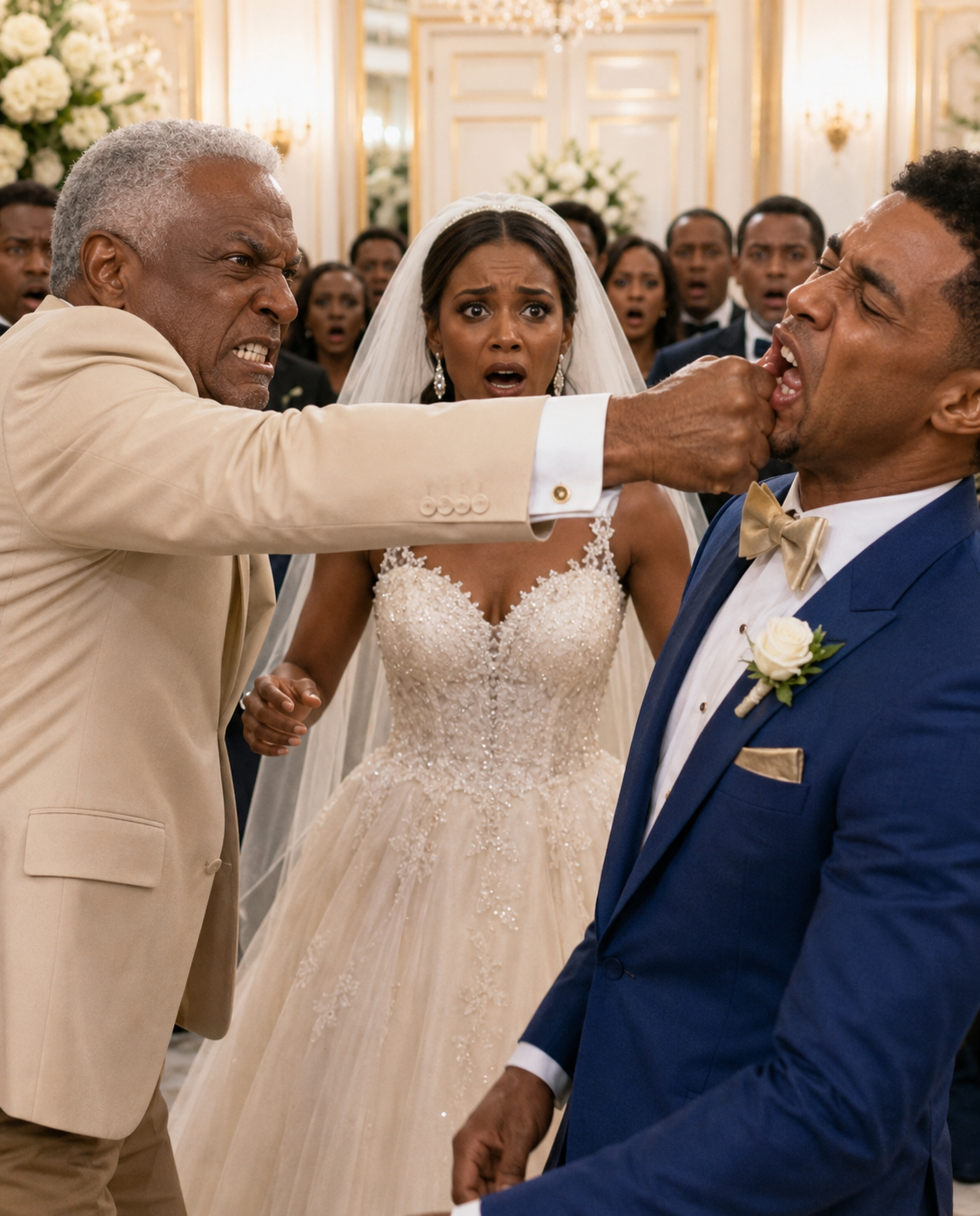 On my wedding day, my father was stunned when he saw the bruises on my face. “My dear daughter… who did this to you?” he asked, his voice trembling. My fiancé just laughed. “Just teaching her a lesson in our family.”