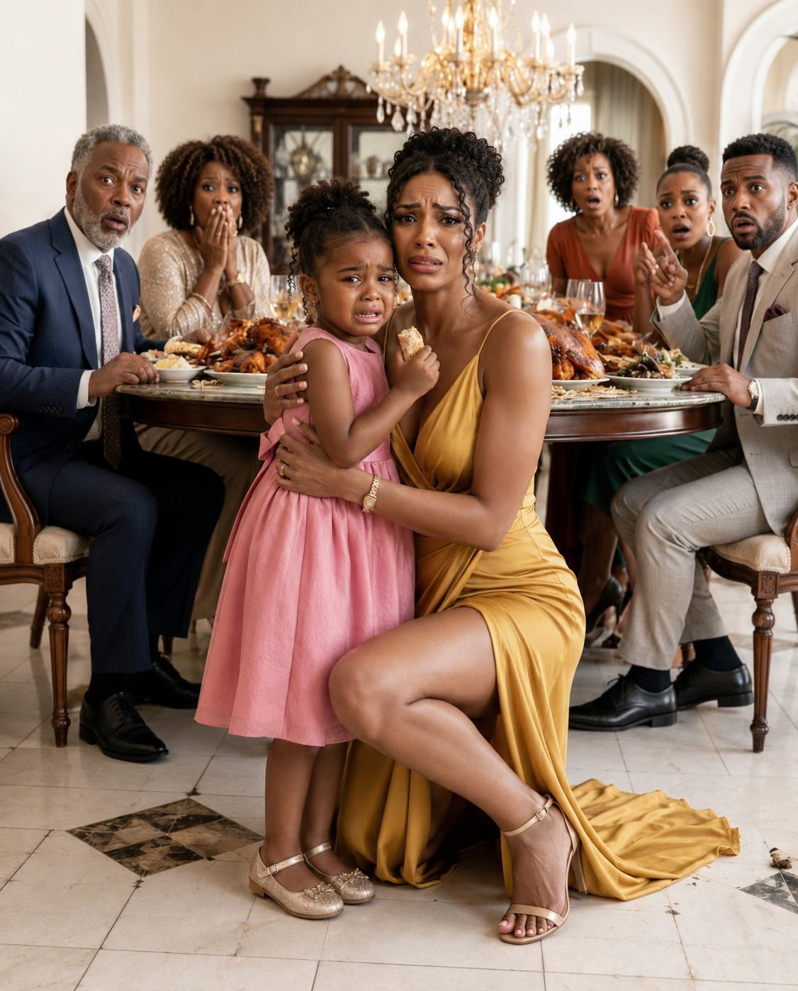 My husband told me “don’t make a scene” when I discovered our daughter eating stale bread outside the house, while six adults were dining like kings with my money.