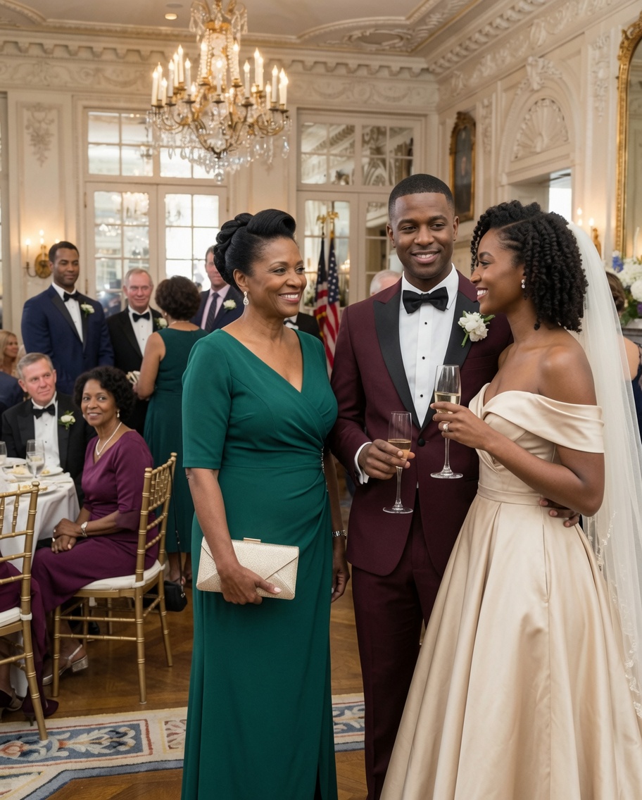 At my son’s luxury wedding, his bride smiled in fr…