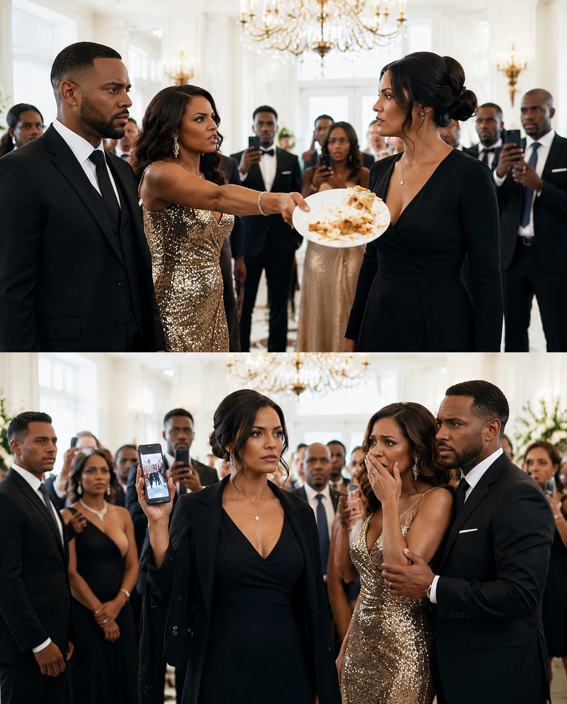At the class reunion, my old bu:lly shoved leftovers at me and m0cked me. Years ago she hum:iliated me in front of everyone. Now she’s rich and flaunting it—she doesn’t recognize me. I drop my business card in her plate: ‘Read my name. You have 30 seconds…’