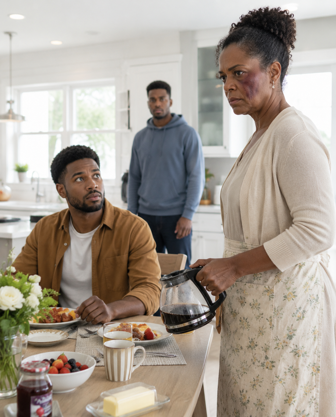 Last Night, My Son Rai:sed His Hand Aga:inst Me, But I Didn’t Cry. This Morning, I Spread Out My Best Tablecloth, Cooked Breakfast Like It Was a Celebration, and Waited.