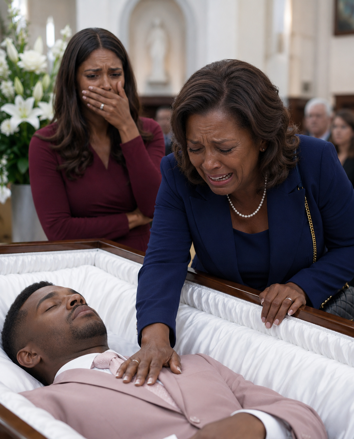 A mother arrived late to her son’s funeral and demanded that the casket be opened: “Don’t bury him before I see him”… but his wife’s reaction left everyone frozen