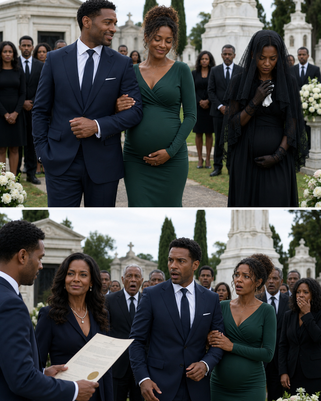 I arrived at my father-in-law’s funeral with my pregnant mistress, confident that my wife was completely destroyed. Then the attorney announced, “The entire Sterling fortune belongs to Julianne.” My mistress let go of my arm… and my wife smiled as if it had all been a trap.