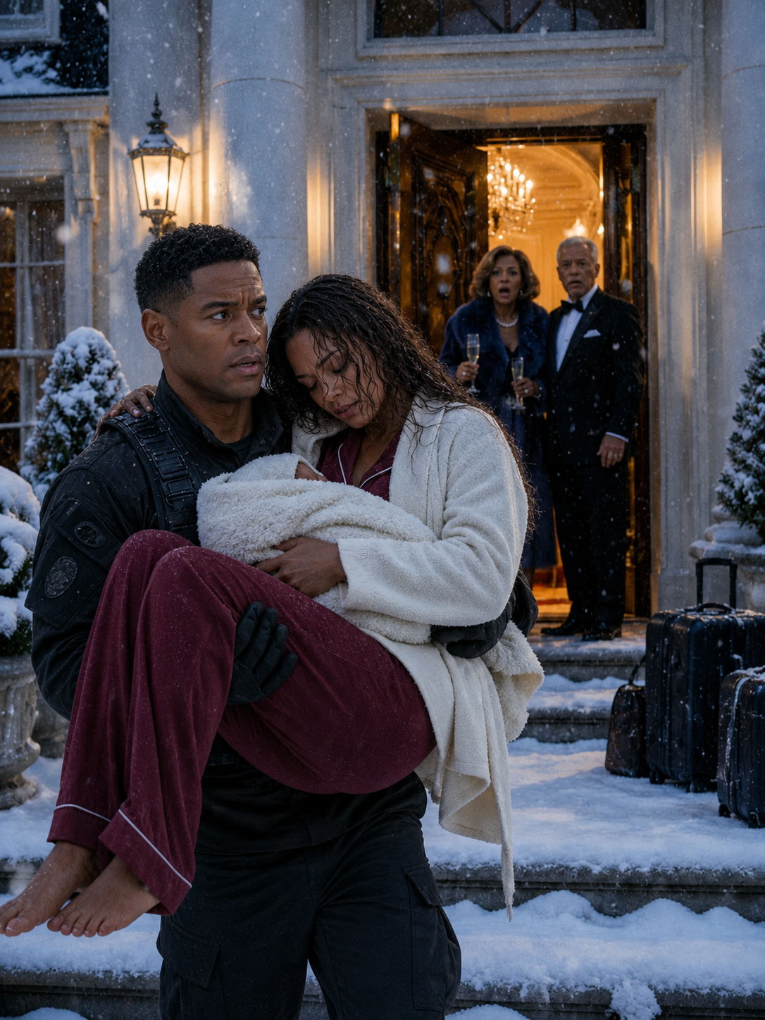 After 18 Months Overseas, I Came Home During a Blizzard and Found My Wife Freezing on the Porch with Our Baby in Her Arms. “Your Parents Threw Us Out,” she whispered. That was when I realized they hadn’t just stolen my money—they had stolen my family.