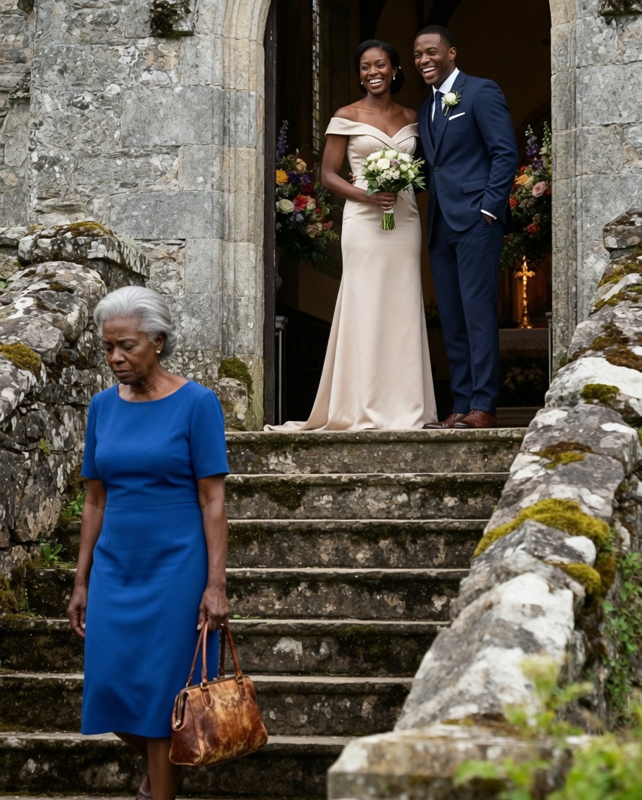 When I arrived at my son’s wedding, he blocked my path at the church door and said: “I didn’t invite you, Mom. The whole family decided you’re no longer a part of us.” I looked at him, gripped my purse, and replied in a low voice: “That’s fine, son… but don’t forget to check your phone.” What no one knew was that, that afternoon, the truth was already on its way.