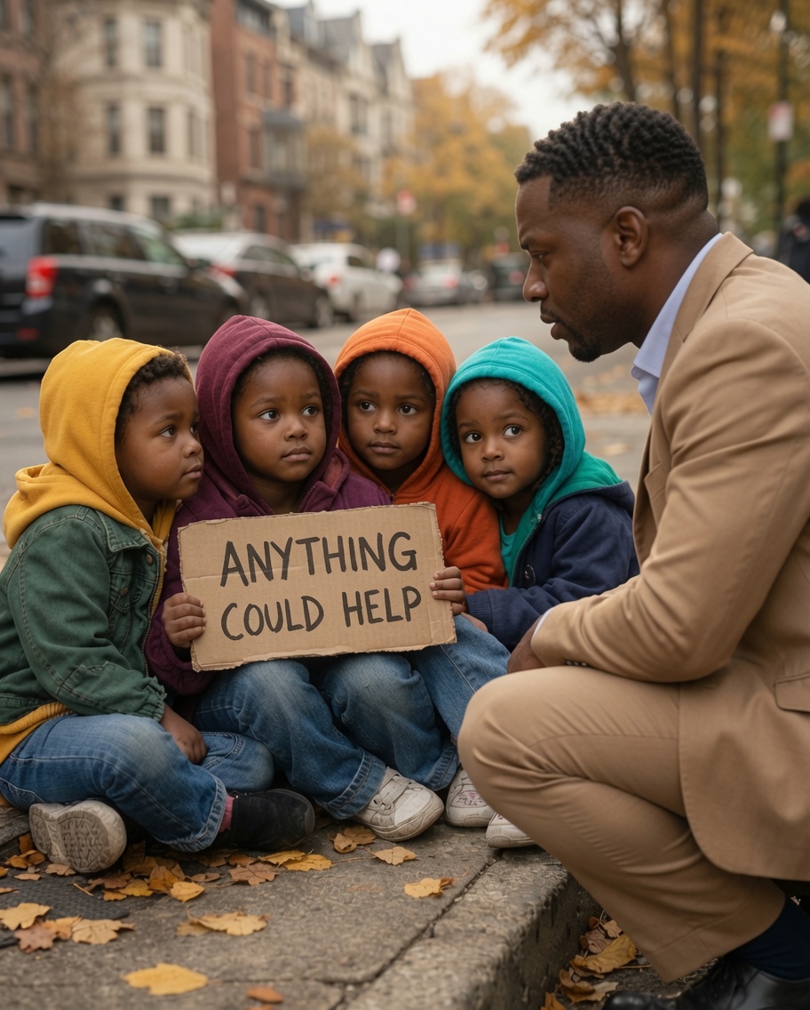 A Millionaire CEO Stopped at a Red Light—Then He Saw Four Homeless 9-Year-Old Girls Who Looked Exactly Like the Wife He ᴛʜʀᴇᴡ Out 10 Years Ago