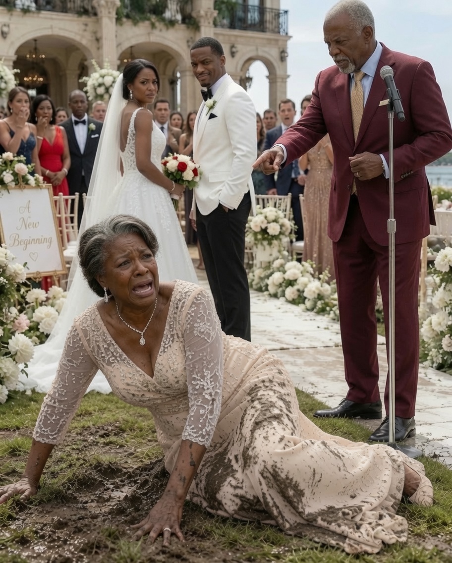 At her only son’s wedding, the bride pu:shed her into the mud in front of two hundred guests; as her champagne-colored dress sank into the wet earth…