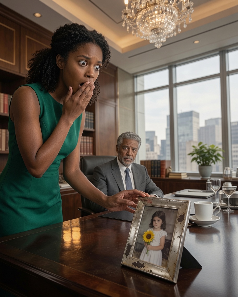 She saw her childhood photo on her billionaire boss’s desk… then he whispered the truth that changed EVERYTHING!