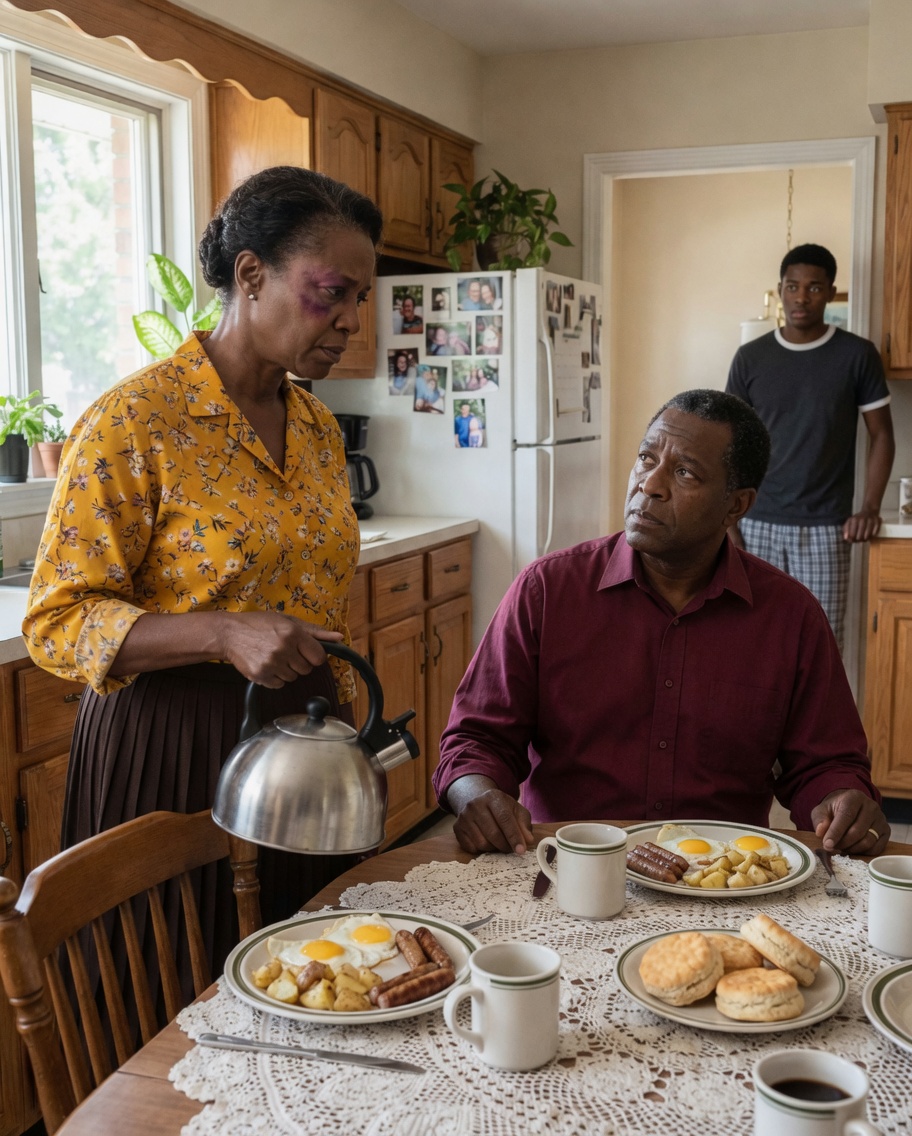 Last night my son h!t me and I didn’t cry. This morning I got out the nice tablecloth, served breakfast like on special occasions, and when he came downstairs smiling he said, “So you finally learned your lesson”… until he saw who was waiting for him at my table