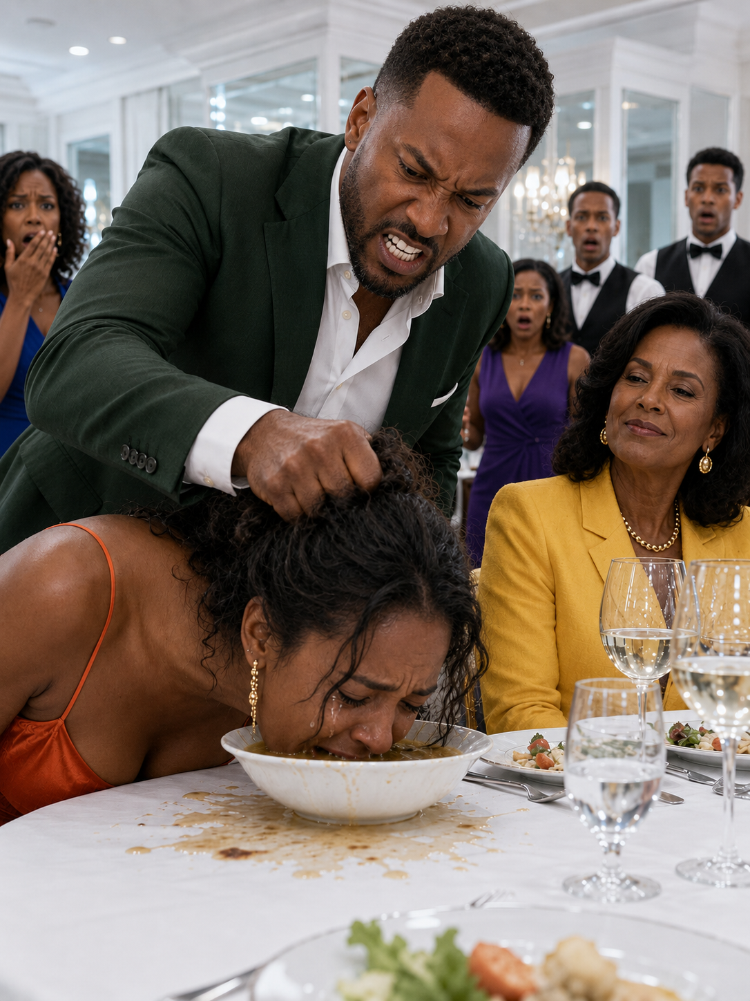 My son-in-law g:rabb:ed my daughter’s hair right in front of everyone in the restaurant and f0rced her to bow her head. His mother laughed and said, “That’s how you discipline your wife.” My daughter cried like a frightened child… but when I stood up, she understood that the silence had ended.