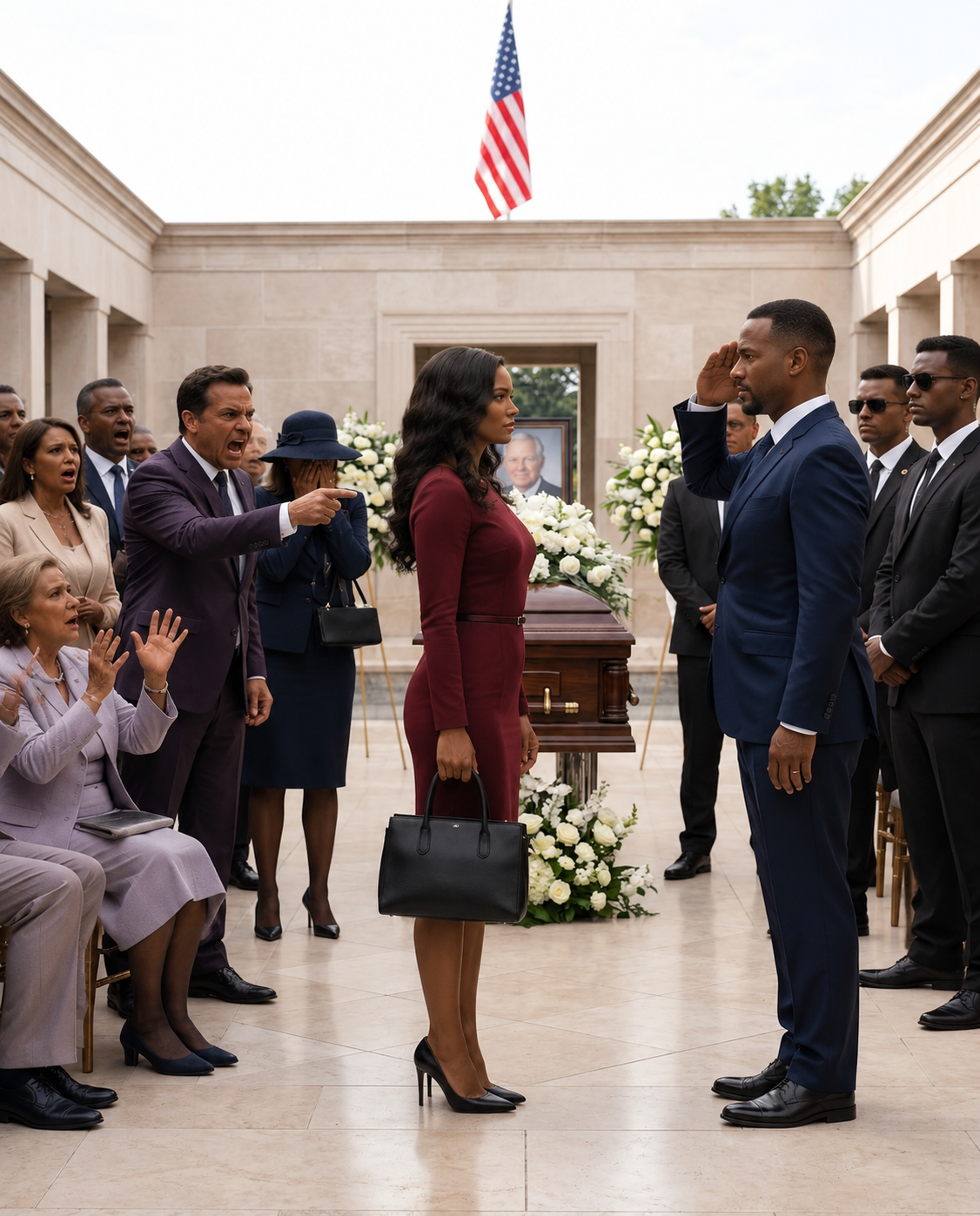 A decade after my family disowned me for becoming an Army doctor, I returned home for my grandfather’s funeral. My father took one look at me and sneered, “Still changing bandages?” But before I could respond, a high-ranking Pentagon official flanked by three bodyguards marched toward me and snapped to attention. “It’s an honor to see you again, Colonel Carter.” My father didn’t just stop talking—he completely froze.