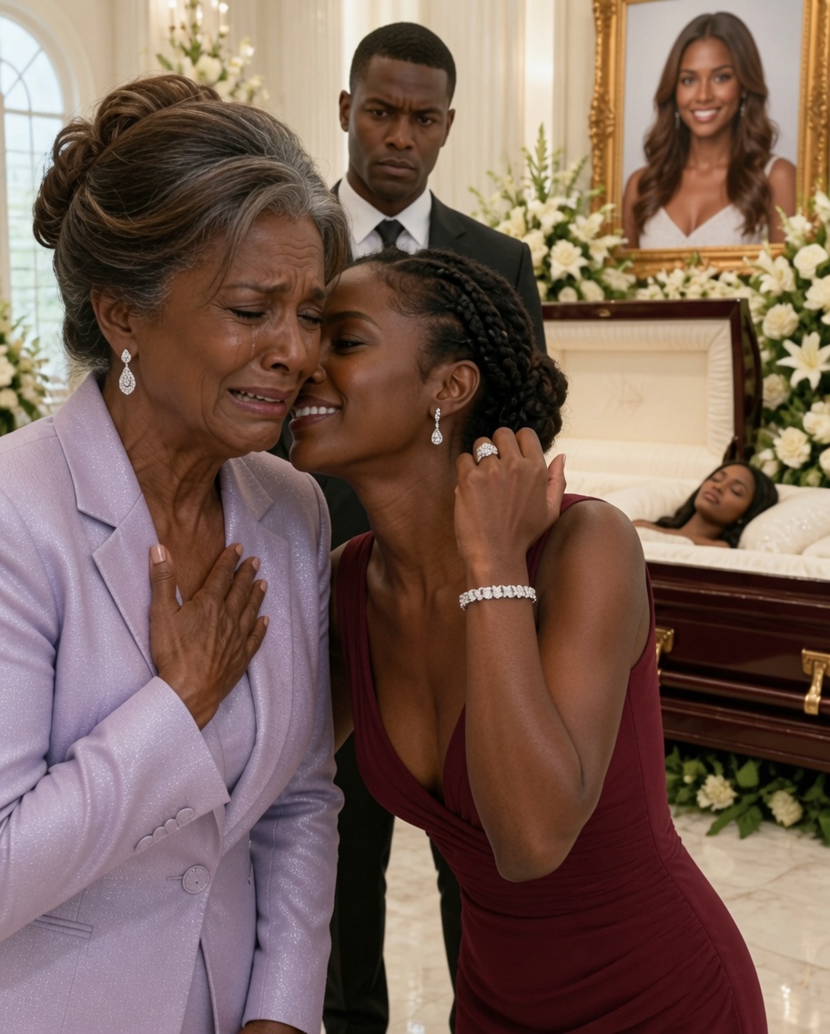 At my daughter’s funeral, my son-in-law’s mistress approached, showing off her bracelet and whispered to me: “I won.” She kissed my four-year-old granddaughter and I remained silent, but when the lawyer opened the will in front of everyone, she paled at discovering that my daughter had left a final test.