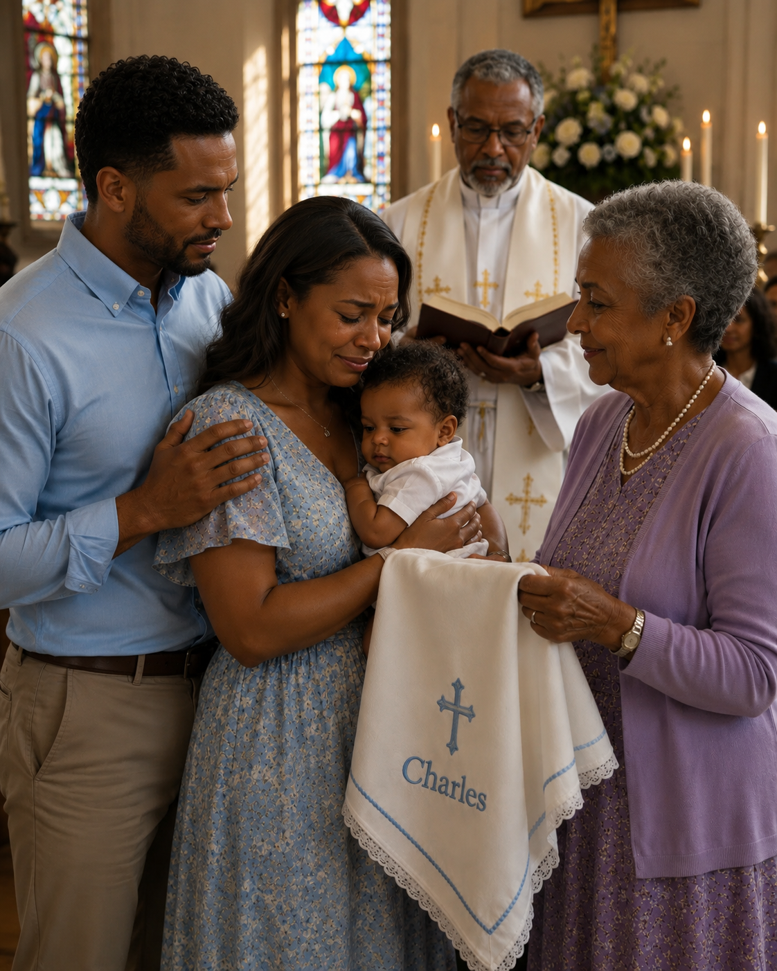 At My Son’s Baptism, My Mother Declared That My Husband and I Had Finally Agreed to Her Baby Name, Then Passed Out Personalized Gifts to the Entire Family—She Never Expected Me to Interrupt the Ceremony