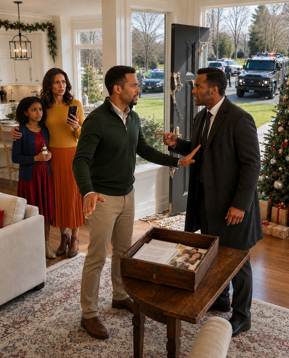 My Brother Arrived On Christmas Morning With Two Security Contractors And A Threat. Hand Over The Box, Or We Will Take Something You Actually Care About. Then He Looked At My Twelve-Year-Old Daughter. That Was The Moment I Finally Chose My Family Over My Last Name.
