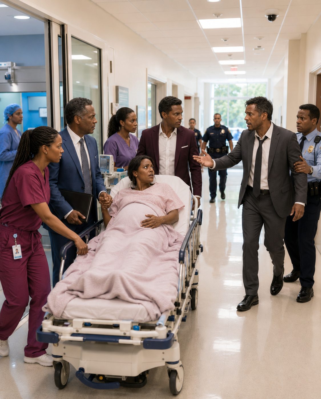 As Doctors Rushed Me Toward An Emergency Delivery, My Husband Forced His Way Into The Corridor And Shouted That He Had A Right To See His Child. I Looked At Him And Said, She Is A Person, Not Another Asset Carrying Your Name. Minutes Later, Police Removed Him While The Operating-Room Doors Closed Behind Me.