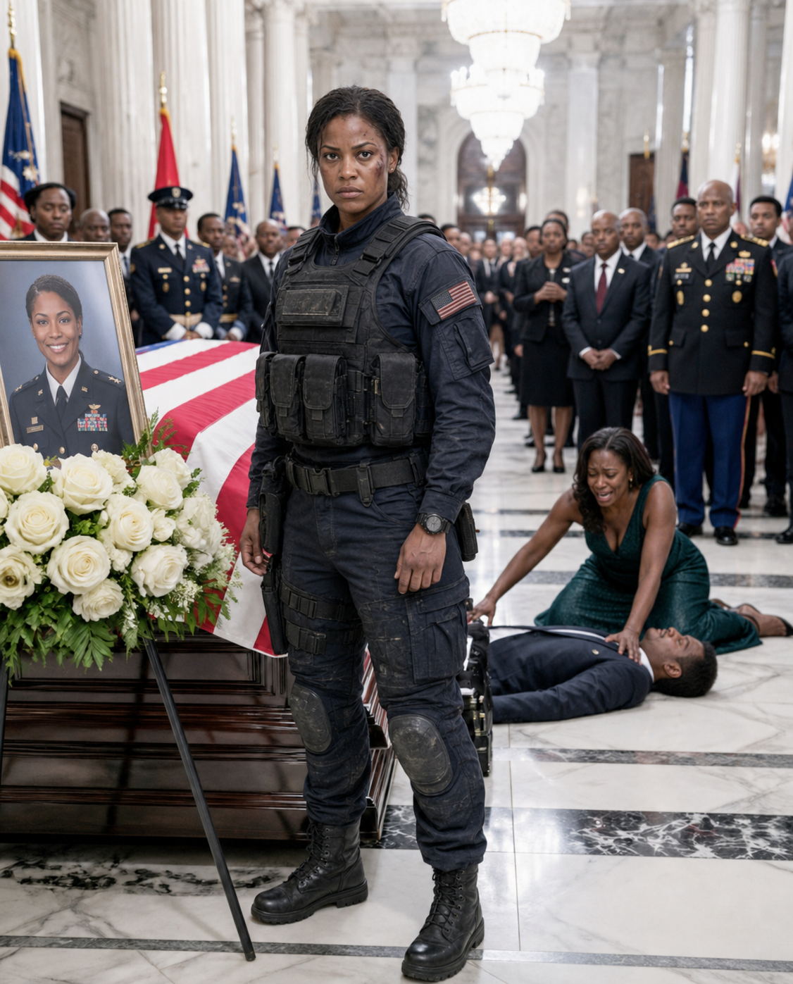 My family was hosting a lavish $100,000 memorial service for me, weeping over an empty mahogany casket. My husband was already holding his mistress’s hand, whispering about how they’d spend my military life insurance. They thought locking me in that abandoned cabin to freeze was a foolproof plan to steal my assets.