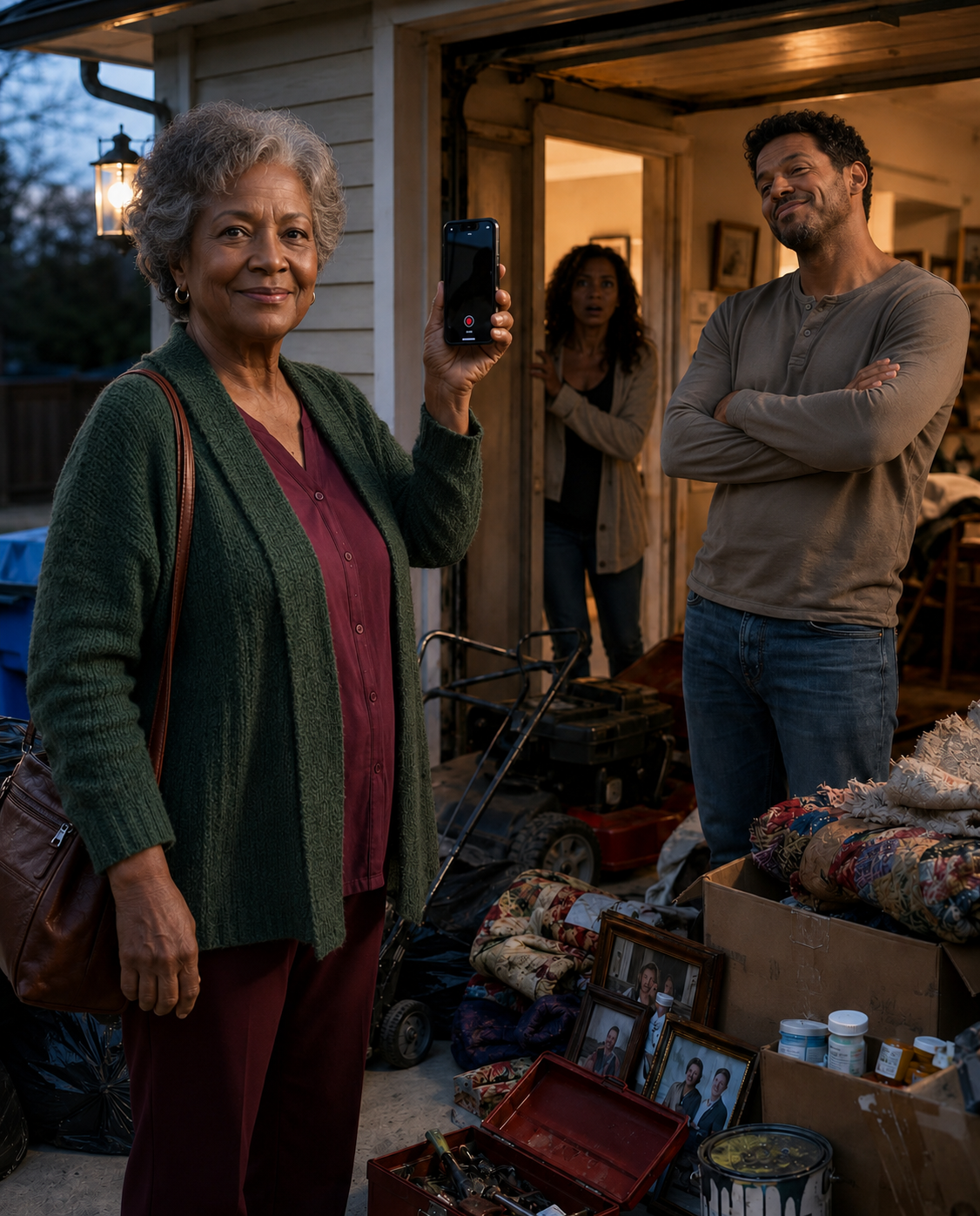 I came home and found all my belongings thrown into the garage like trash. My son-in-law smirked and said his father needed my room now, as if I had no place in my own home.