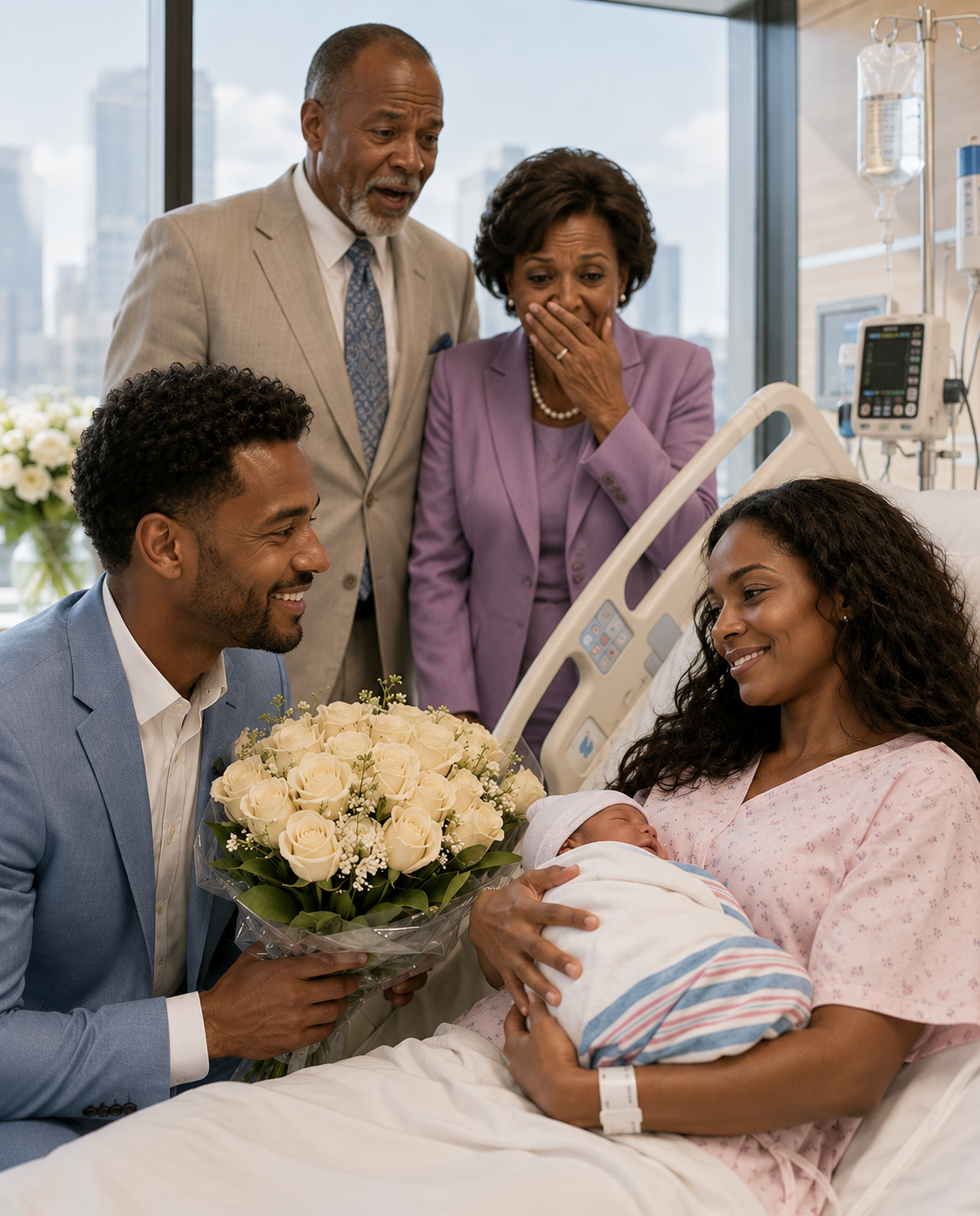 My parents walked into my hospital recovery room, looked at my newborn son, and sneered, “We will never acknowledge a fatherless child.” My father added, “And we will never hold that baby.” They demanded I sign away my 12% share of the family company before I left the hospital. I kissed my son, smiled, and waited… because his father—the one who could destroy everything they owned—was already walking toward my door.