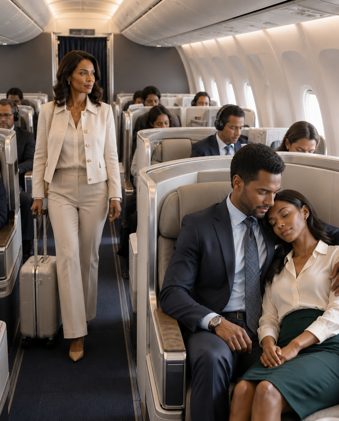 I Thought I Was Flying To Close A Deal… Until I Saw My Husband Sitting Two Rows Ahead, Letting Another Woman Sleep In His Arms, And When The Flight Attendant Called Her “Your Wife”… He Didn’t Correct It…