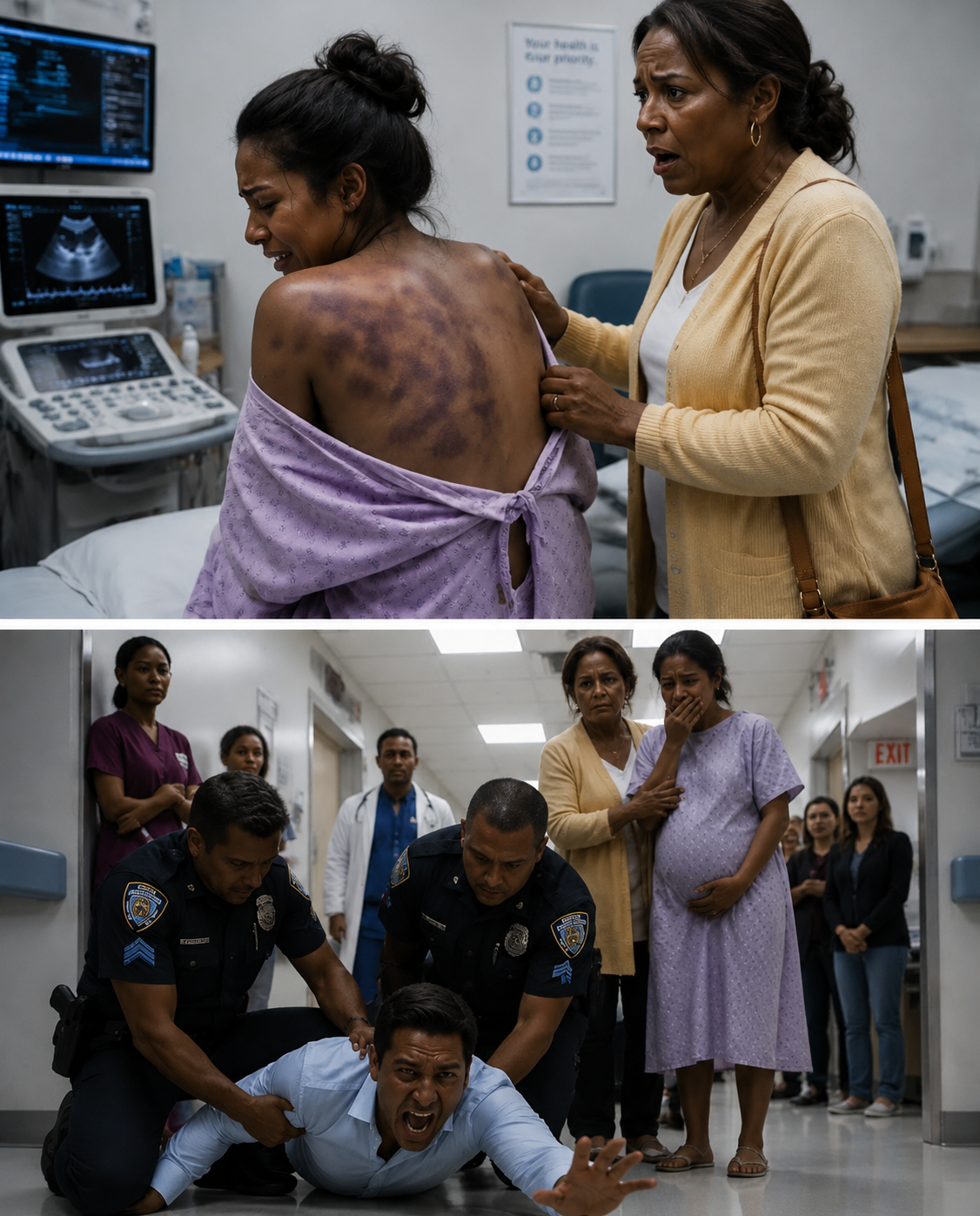 At the VIP clinic, I was helping my nine-month pregnant daughter out of her clothes for her final ultrasound. When her shirt dropped, I stopped breathing.