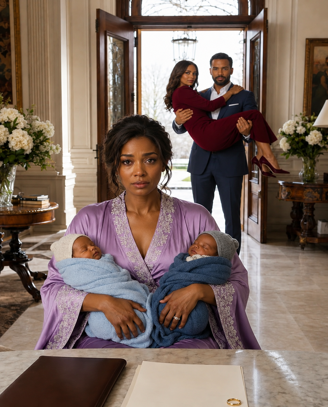 Four Days After I Brought Our Newborn Twins Home, My Husband Arrived With Another Woman Wearing My Mother’s Earrings and Said, “Sign Tonight—I’m Keeping the House.” He Sent Us Into a Snowstorm—Until a $310,000 Loan Bearing My Forged Signature Led Me Straight to His Company’s Shareholder Meeting…