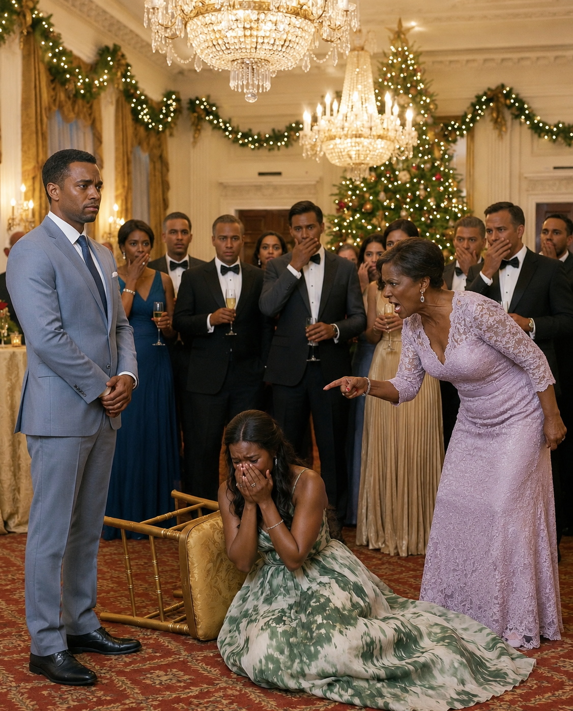 “I never told my in-laws that my father is the Chief Justice of the Supreme Court. I spent the entire day cooking Christmas dinner for the family, only for my mother-in-law to force me to eat standing up in the kitchen, mocking me: ‘The help doesn’t sit with the family.’ When I finally sat at the table, she pushed me so hard that I started bleeding and realized I was losing my baby. I reached for my phone to call the police, but my husband threw it away and growled: ‘I’m a lawyer. You’ll never win.’ I looked him straight in the eyes and said calmly: ‘Call my father.’ He laughed as he dialed, unaware that his legal career had just ended.”