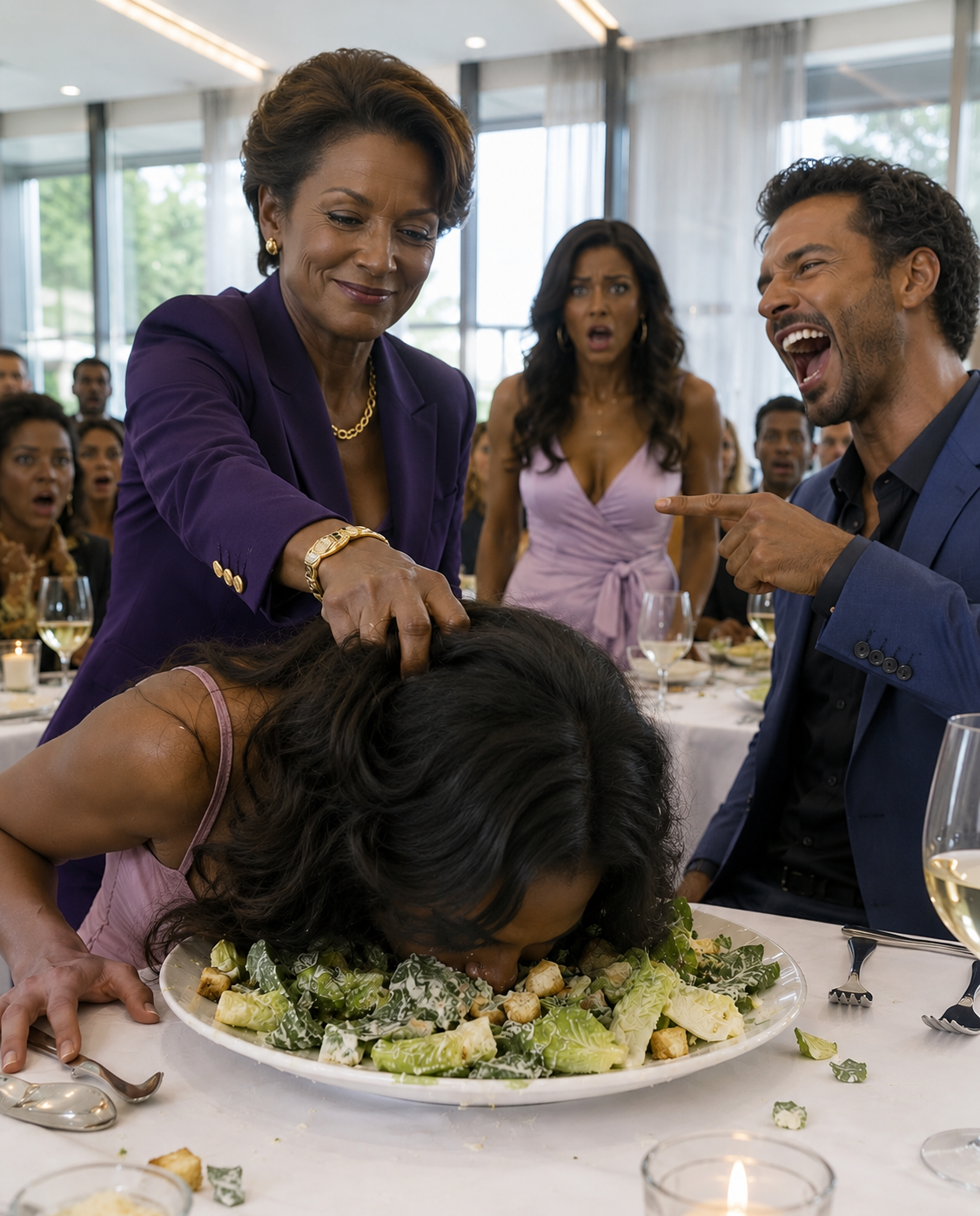 I was just trying to survive dinner when my mother-in-law k:icked my chair and sent me face-first into my salad. “Oh honey, maybe next time sit up straighter,” she said, while my husband laughed like it was the funniest thing he’d ever seen. They thought they had humiliated me in public. They had no idea I already knew their secret—or that this dinner was about to destr0y both of them.