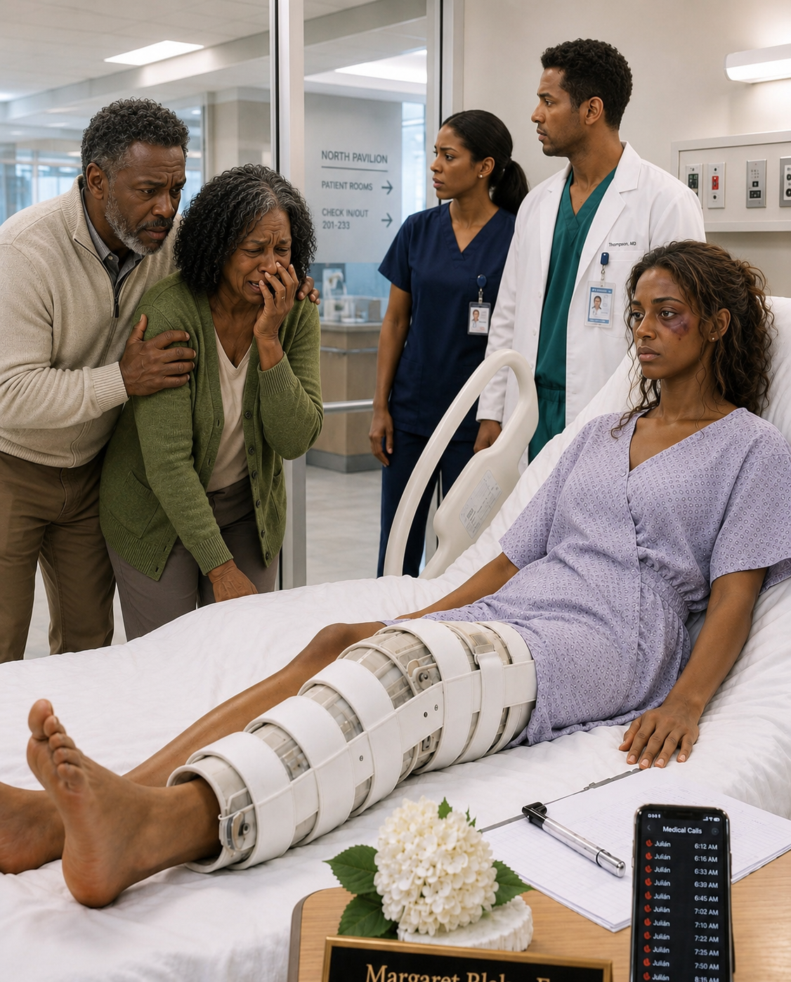 While Doctors Were Treating My !njured Leg, My Husband Only Asked, “Who’s Feeding My Mother?”—Then The Police Reviewed My Medical Records, I Froze Our $100,000 Joint Account, And His Entire World Started Falling Apart