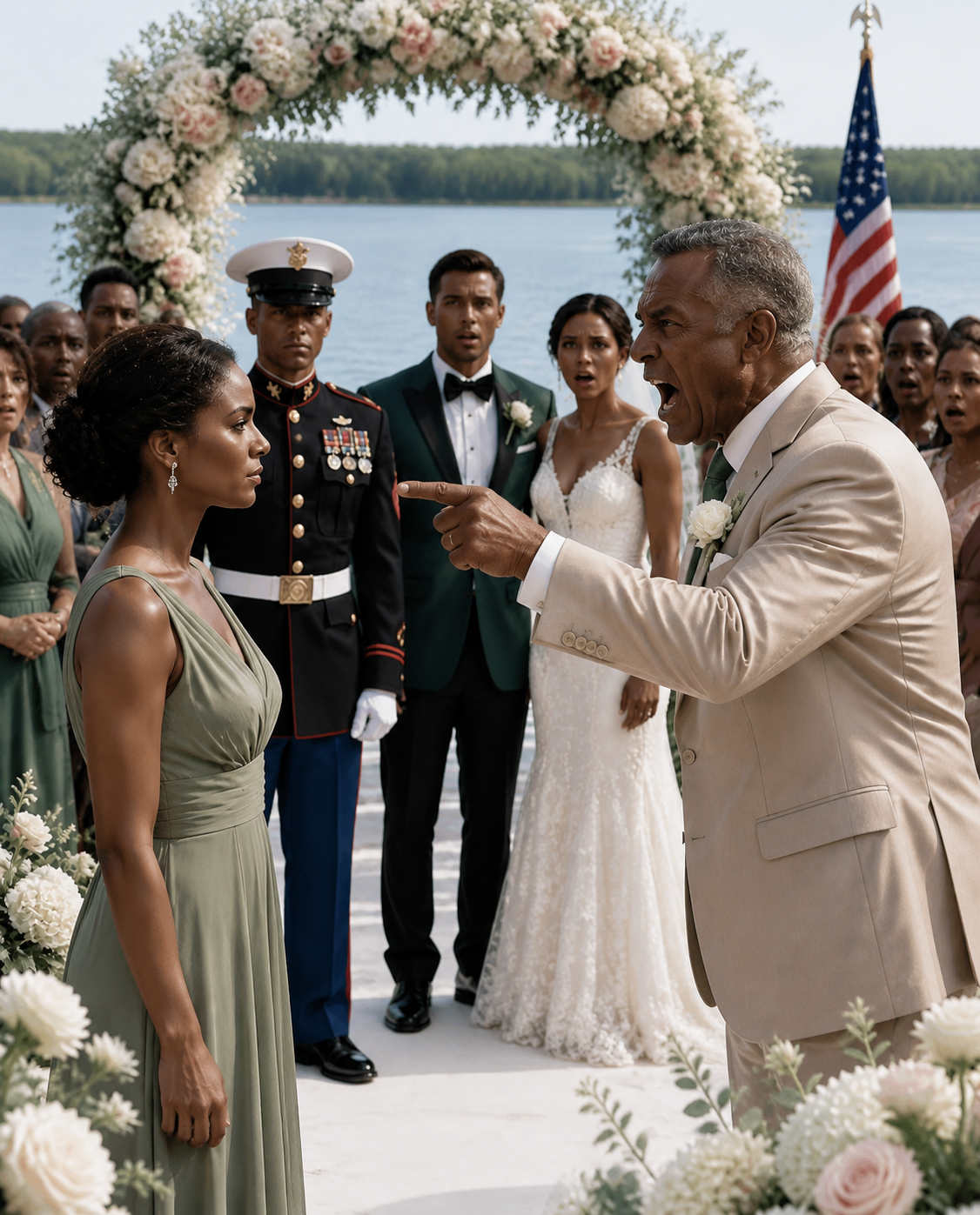 My father tried to humiliate me at my sister’s wedding, sneering, “Why are you even here?” But the moment the groom saw me, the color completely drained from his face. Trembling, he whispered to his father, a high-ranking General: “Dad… it’s her. That legendary officer.” In an instant, the General snapped to attention, delivered a crisp salute, and said, “Ma’am, it’s an honor.” My father looked like he couldn’t breathe.