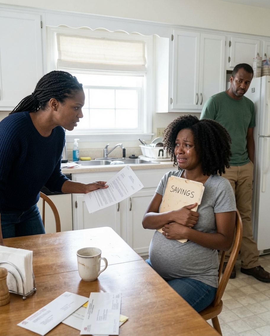 At eight months pregnant, I sat frozen as my sister-in-law hit the kitchen table and threatened to make sure my children never received a dime unless I handed over the money