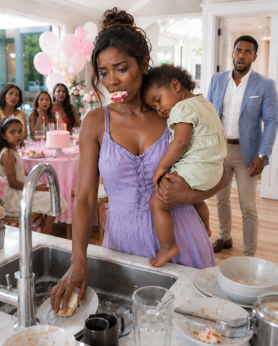 I left work early on my son’s first birthday and came home to find my mother serving seafood to twenty relatives while my wife washed dishes with our sick baby in her arms. “I’m the one in charge in this house,” she declared.
