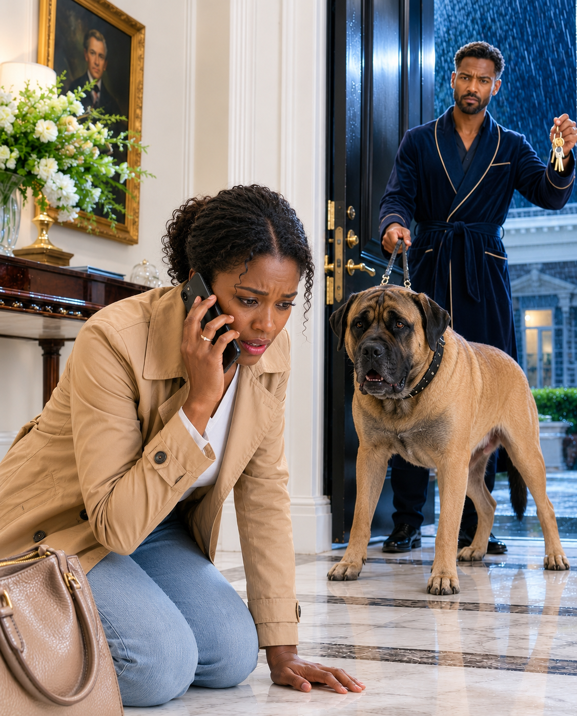 At 2 A.M., The Hospital Called To Say My Father Had Passed Away. My Husband Locked The Front Door, Ordered Me To Crawl Beneath His Giant Dog Three Times, And Beg For Permission To Leave. He Thought He Controlled My Life. He Had No Idea My Father’s Fortune Had Been Funding Everything He Owned.