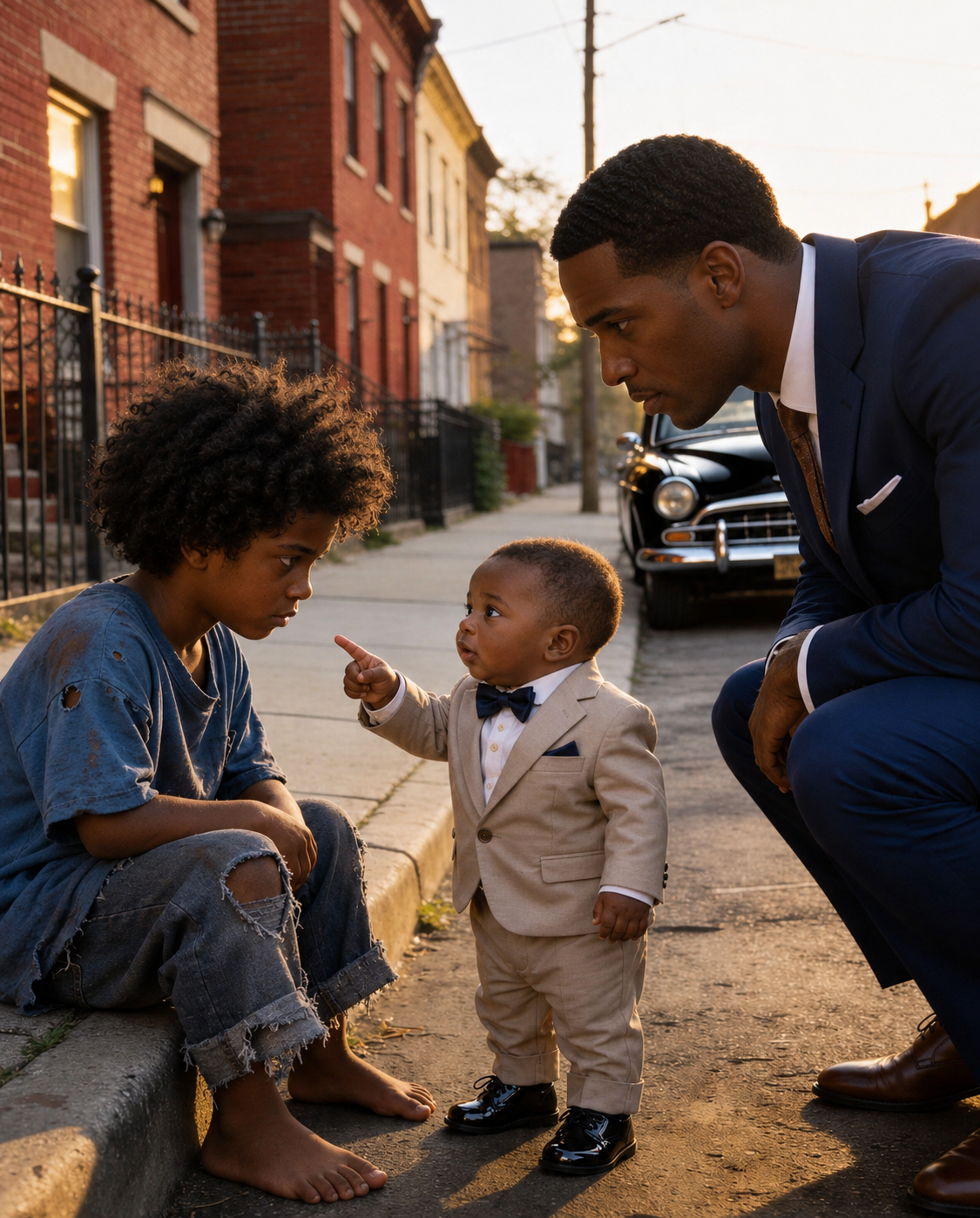 “He’s My Big Brother, Dad!” — The Billionaire’s Son Pointed to the Homeless Boy on the Street