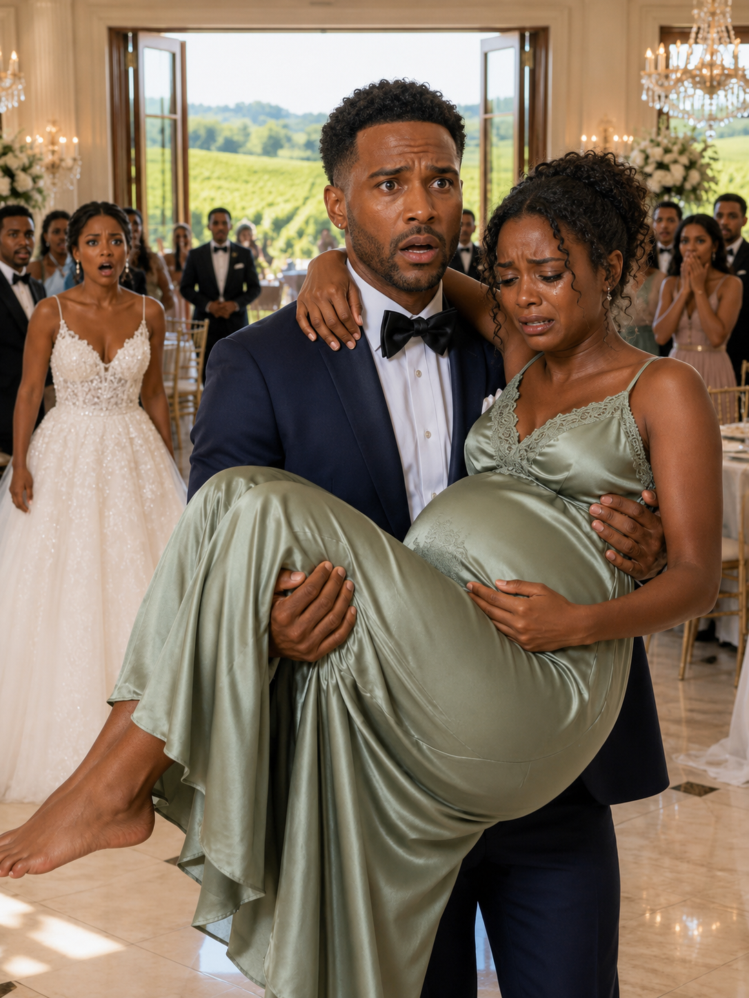 My water broke in the middle of my sister-in-law’s lavish vineyard wedding, soaking the marble floor beneath my feet. “Please—call an ambulance,” I gasped, but my mother-in-law dragged me into a bathroom and locked the door. “This baby will not steal her spotlight,” she hissed. As contractions tore through me, I reached for the emergency phone hidden in my purse—because the person I called would not only save my child, but destroy her perfect family.