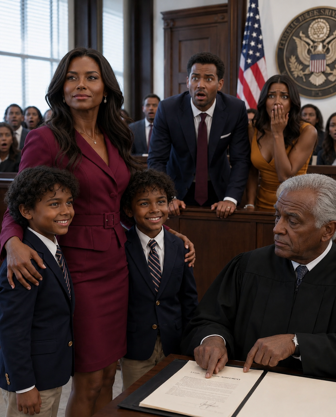 My Husband Walked Into Divorce Court With Three Attorneys, an Ironclad Prenup, and the Woman He Planned to Marry—Certain He Would Take Our Entire Fortune and Full Custody of Our Twin Boys… Until the Judge Opened the Company’s Original Ownership Records, Read the First Name Listed, and Asked One Question That Drained Every Bit of Color From His Face