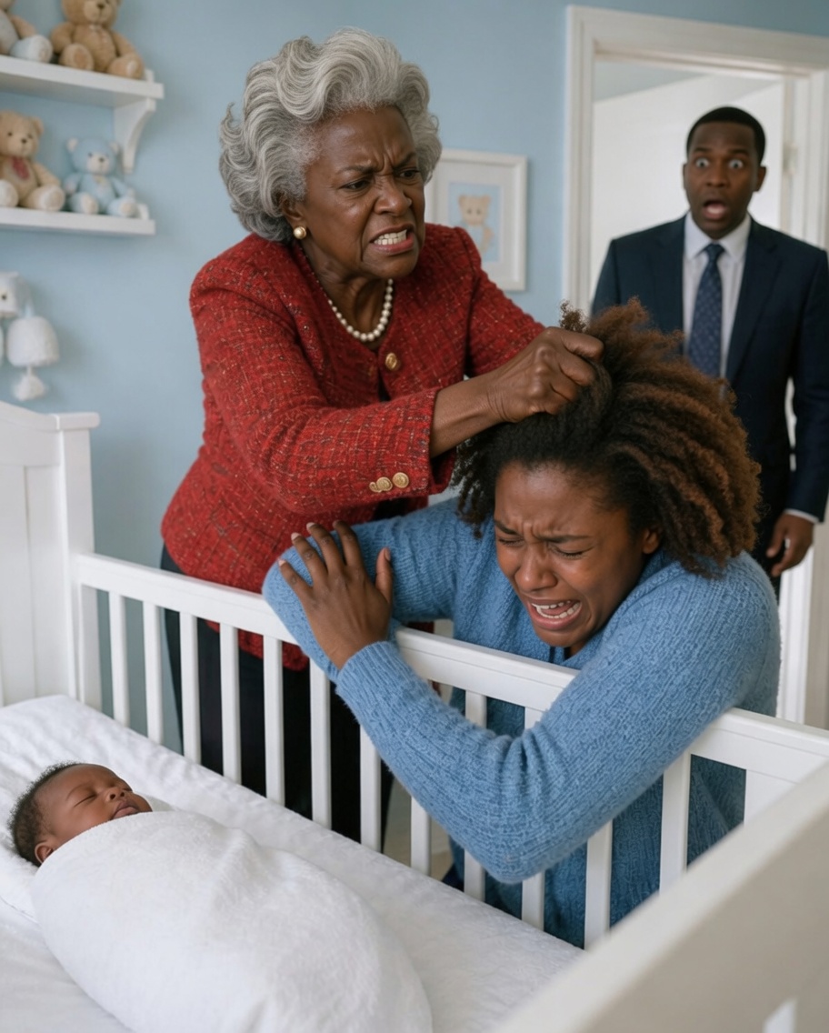 At 2 a.m., working late at the office, I opened the secret baby monitor to see why our newborn was screaming—and my blood ran cold. On the screen, my mother charged into the nursery, spat, “You live off my son and still have the nerve to complain?” before dragging my exhausted wife by the hair next to the crib.
