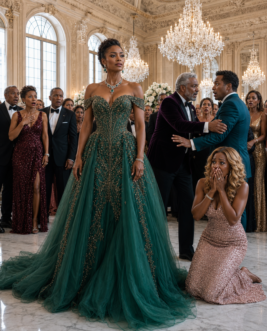 My Husband Brought His College Sweetheart to Our Elite Chicago Gala Wearing the $60,000 Diamond Pendant He Bought Her—While My Mother-in-Law Introduced Her Like My Replacement. Then My Father-in-Law Stormed In: “Your Wife Just Pulled $240 Million!” But When I Set the Divorce Papers and a Silver Drive on the Table, His Face Changed…