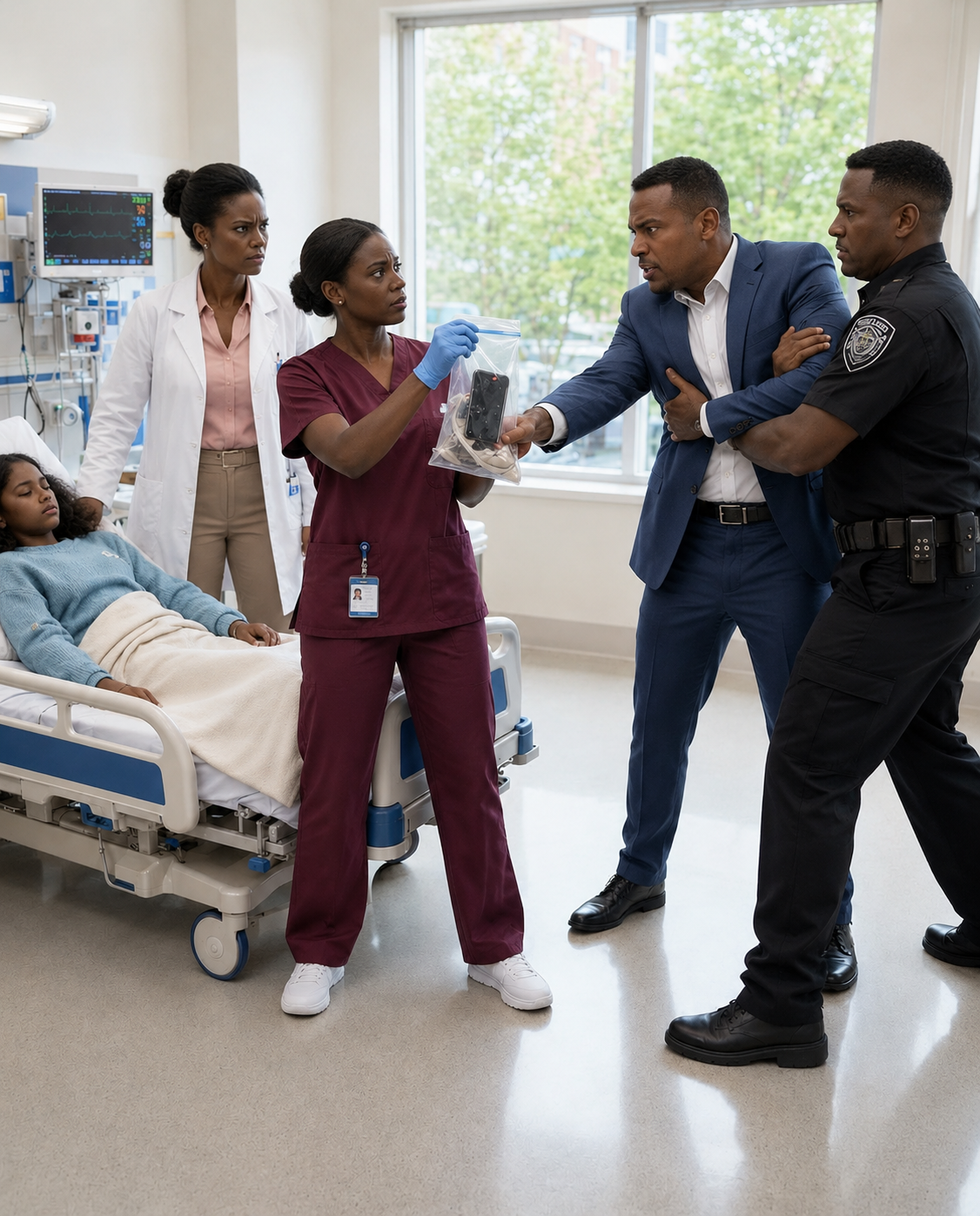 My Ex-Husband Carried Our Unconscious Twelve-Year-Old Daughter Into The Emergency Room And Claimed She Had Fallen Down The Stairs. Minutes Later, A Nurse Found A Damaged Phone Hidden Inside Her Sneaker. The Moment He Saw The Evidence Bag, He Tried To Grab It Before Anyone Could Listen To What His Daughter Had Been Recording.