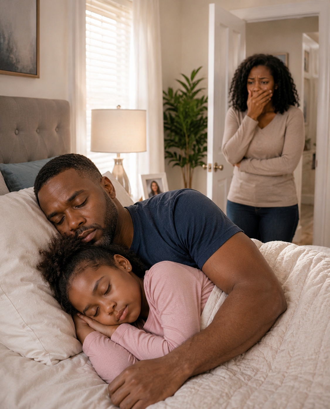 An eight-year-old girl sleeps alone, but every morning she complains that her bed feels “too small.” When her mother checks the security camera at 2 a.m., she breaks down in silent tears…