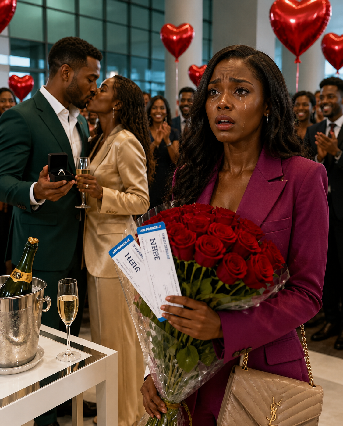 I showed up at my husband’s office with flowers and two first-class tickets to Paris for Valentine’s Day. Instead, I walked into a company-wide celebration of his engagement to the female CEO. He slipped a diamond ring onto her finger as the crowd applauded. I quietly turned around, canceled our trip, froze every joint account, and reclaimed my 83% ownership of the company—worth $558 million.