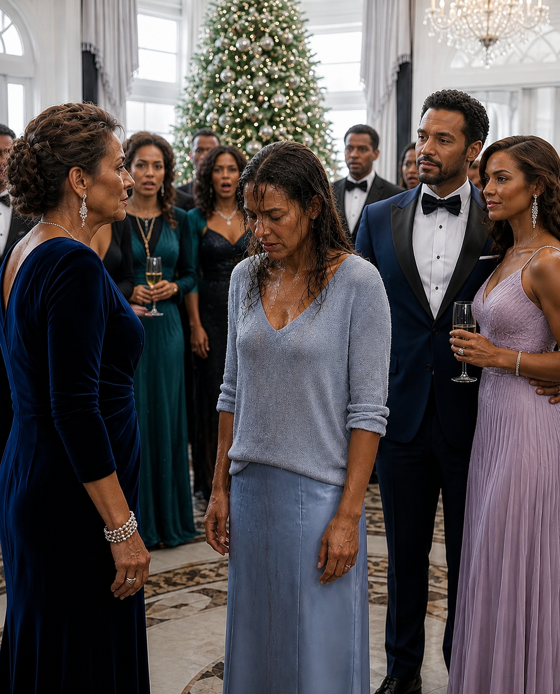 My Mother-in-Law Poured Champagne All Over Me While My Husband Stood There, Handed Me $500, And Threw Me Out Of The House On Christmas Night… But What He Didn’t Know Was That I Had Already Discovered Who I Really Was—And The Power I Held Could Tear His Family Apart.